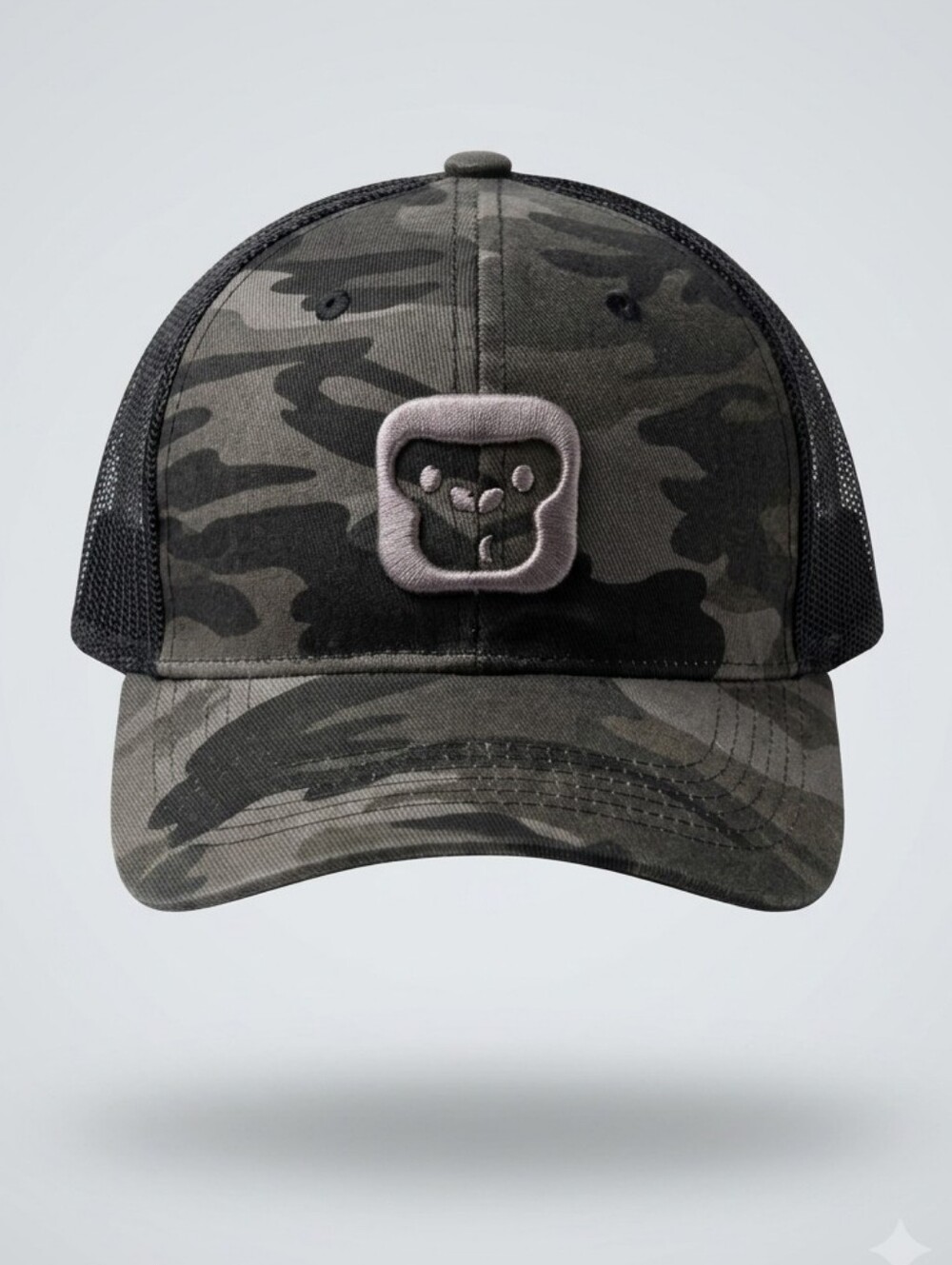 GorillaDesk Black Camo Mesh Back Trucker Hat Snapback Cap